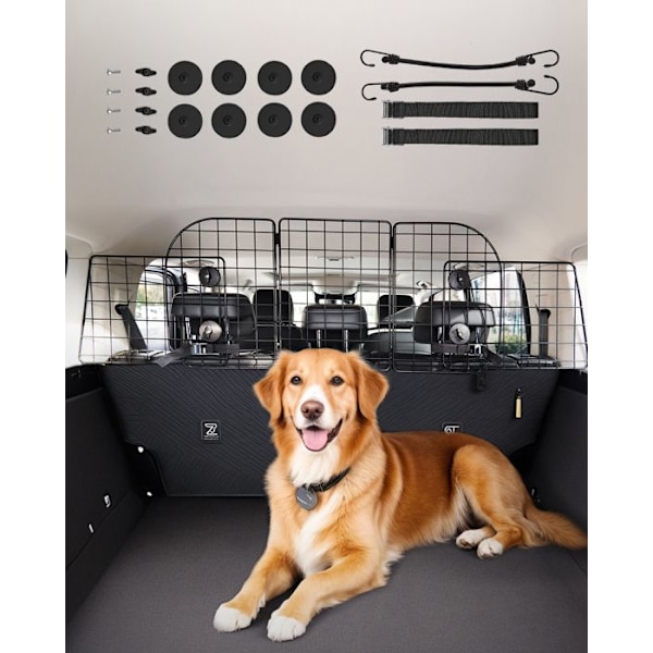Justerbar Hundbilsgrind - VEVOR - Avskiljande Gitter för Bil - 92,8-152,4 cm - för Baksäte