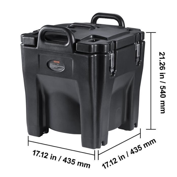 Isolerad behållare -VEVOR-30 L Svart transportlåda - för att hålla varm eller kall Catering Catering