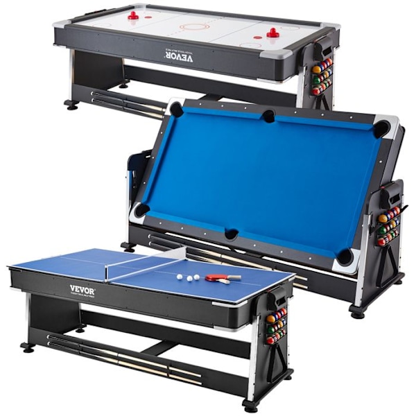 Pivotbord 3-i-1 för Air Hockey-VEVOR-Billard och Ping-pong, Air Hockey-bord-223,5 cm
