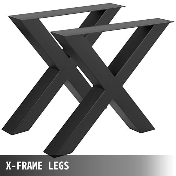 2 bordsben - VEVOR - 72 x 76 cm - Form X - Max belastning 1000 KG - Möbelben i metall - Svart Svart