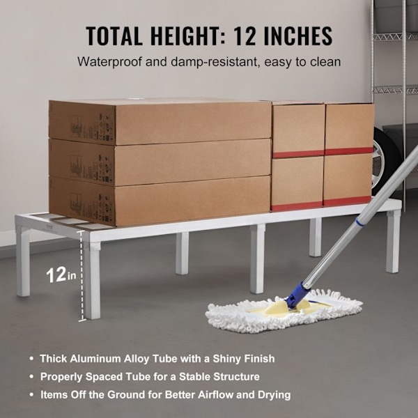 Rack för justering i aluminium - VEVOR - 152,4x50,8x30,5 cm - kommersiellt lagringsstöd - belastning 817,2 kg