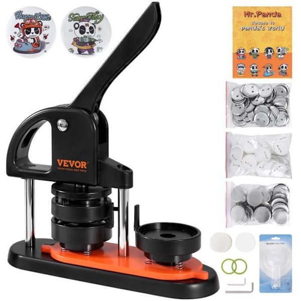 Badge Machine - VEVOR - Badge Making Machine 58mm Pin Badge Press med 100 knappsatser