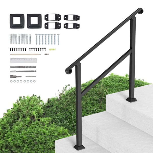 Ramper för utomhustrappa - VEVOR - 1016 x 84 x 905 mm - med installationssats - Verandaramp och uteplatsramp - Svart