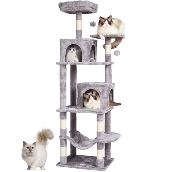 Inomhuskattträd - VEVOR - med sisalskrapstolpe, hängmatta, toppabborre - Large Cat Activity Center