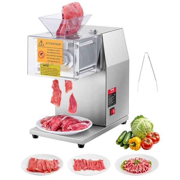 Elektrisk Köttskärare-VEVOR-850 W-Köttskärare-250 kg/h-Tjocklek 5 mm-Avtagbara Blad
