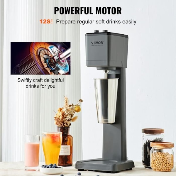 Milkshake Machine -VEVOR-250 W- 3 hastigheter 15000/18000/21000 rpm - Förbereda drycker Milk Tea Smoothie