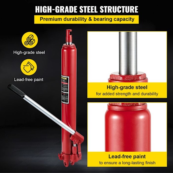 Lång hydraulcylinder för 8 ton verkstadskran-VEVOR-hydraulstång för getmotorlyft, bilunderhåll