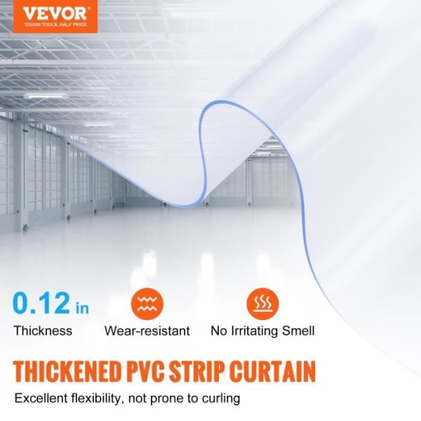 PVC Listgardin - VEVOR - PVC Lamellgardin List Plast Lamellgardin för dörr 2500x30,5 cm