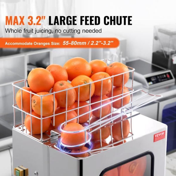 Elektrisk citrusjuicer - VEVOR - Kommersiell apelsinjuicextraktor 120W rostfritt stål för grapefrukt Restaurang Café Fruktbutik