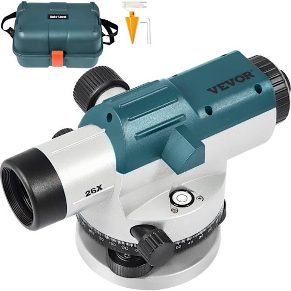 Optisk nivå - VEVOR - 26X automatisk optisk nivå med självnivellerande magnetisk kompensator Vattentät IP54 med fodral