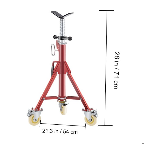 VEVOR V-Head Tube Rack - Justerbar höjd rörstativ 71-131cm - Belastning 400 kg - För att stödja rör