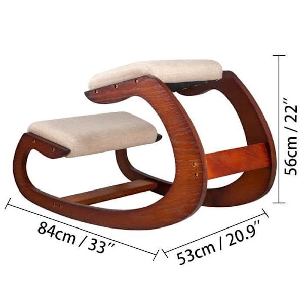 Ergonomisk pall - VEVOR - 150 kg kapacitet Ergonomisk knästol Fåtölj Träpall Beige