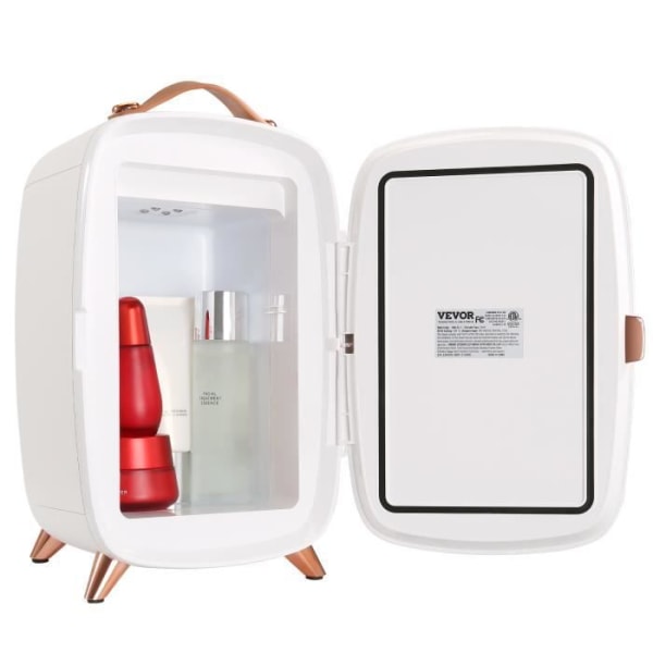 Mini Kylskåp 6 L - VEVOR - Mini Bärbar USB Kosmetisk Kylskåp - Litet Kosmetisk Kylskåp HD och LED Spegelkylning - Vit