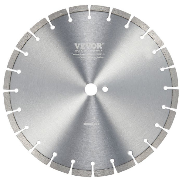 Diamantkapskiva 350 mm - VEVOR - Betongsågblad med 12 mm vågiga tänder - för betong, kakel, tegel