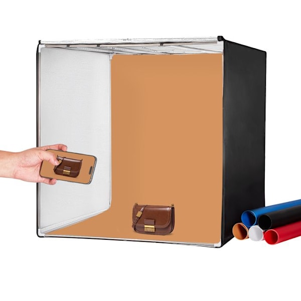 Photo Studio Light Box-VEVOR-100 x 100cm-Pro Photo Box Kit 5600 K, 210 LED-lampor, 5 bakgrunder-Fotoprodukter