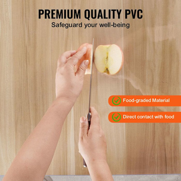 Transparent PVC skrivbordsöverdrag-VEVOR-609,6 x 1219 mm-rektangulär, lätt att rengöra för kontor, matsal