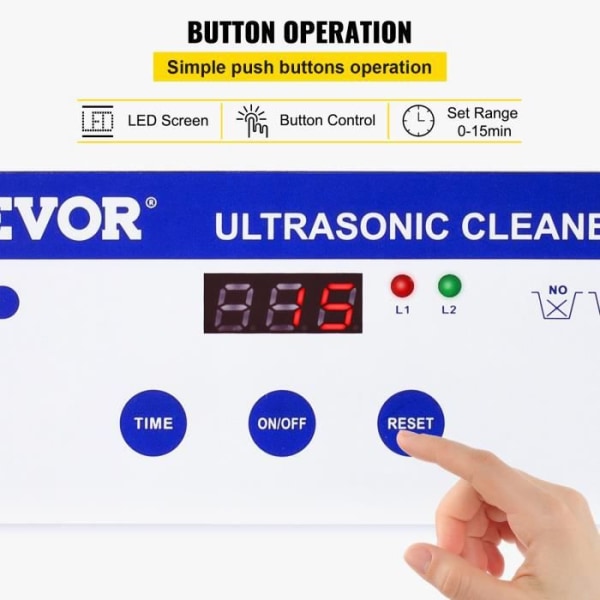 VEVOR 0,8L Ultraljudsrengöring med rengöringskorg