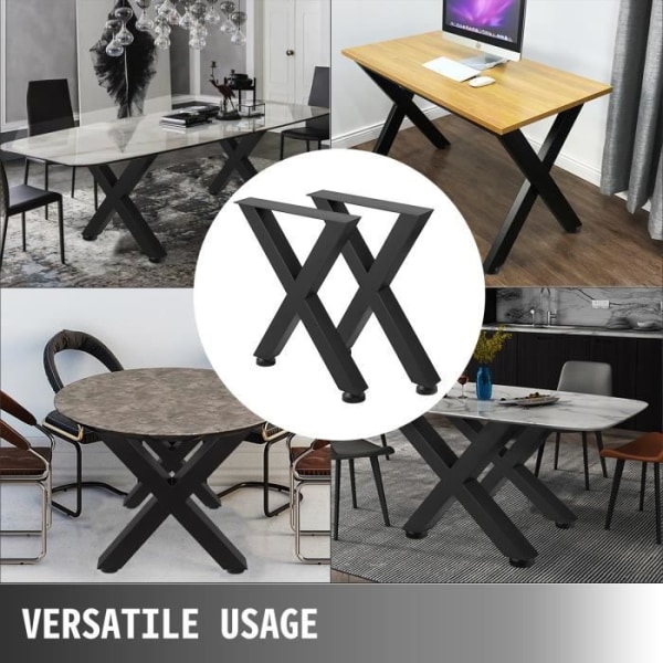 Bordsben - VEVOR - 72 x 79 cm - Form X - Max belastning 1000 KG - Möbelben i metall - Svart