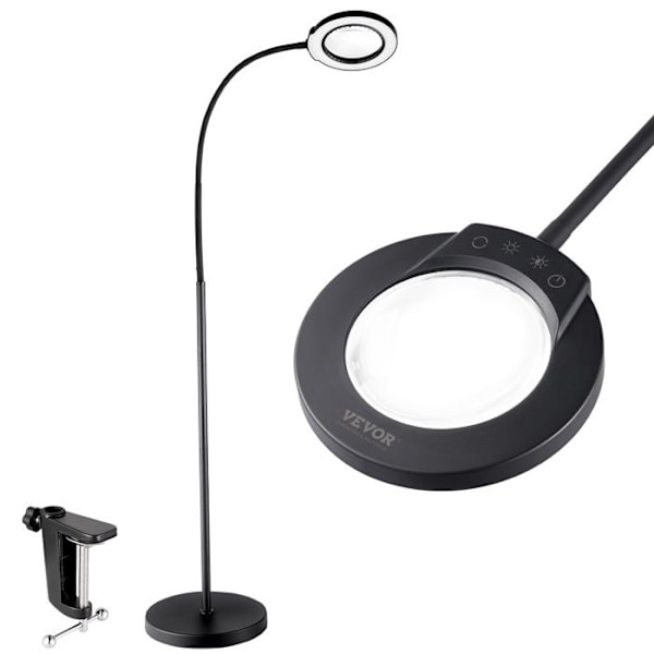 Stående förstoringslampa - VEVOR - 5X läsförstoringsglas med belysning - 5 färglägen med steglös dimning