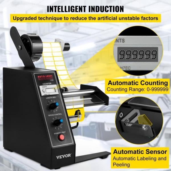 Etikettmaskin - VEVOR - AL1150D Automatisk etikettdispenser 1-8m/min