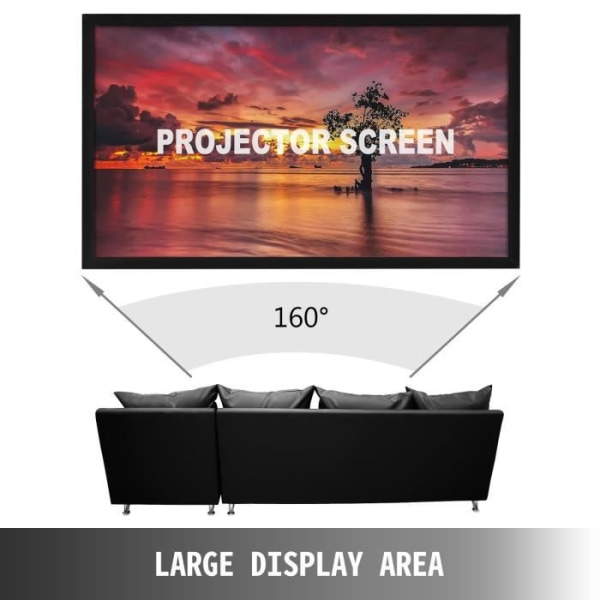 279,4 cm projektionsduk - VEVOR - Vit skärm - PVC 16:9 3D Vision 160°