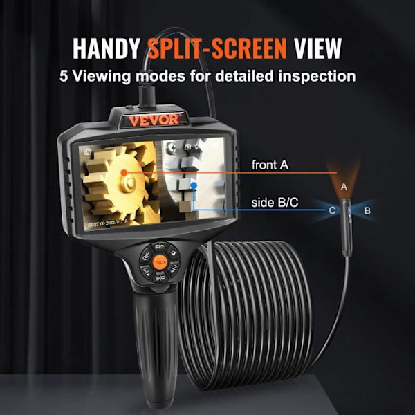 VEVOR Endoscope Camera Borescope Inspection Triple Lens 5" 8x IPS-skärm
