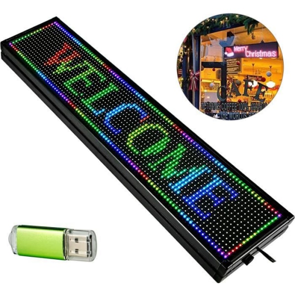LED-rullningsskylt- VEVOR - Sju färg 40 x 8 tums LED-skylt - För företag