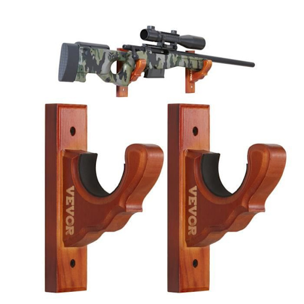 Vapenställ -VEVOR- 170 x 45 x 11,5 mm, 1 spår Väggfäste, Lastkapacitet 22,67 kg, ljusröd, för enkel pistol