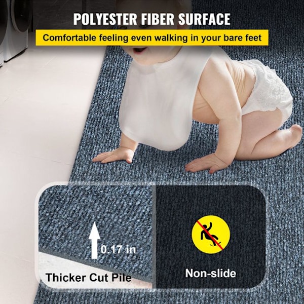 Utomhusmatta för inomhusbruk-VEVOR-polyesterfiber-12 m-halkfri fläckbeständig, mögelgrå