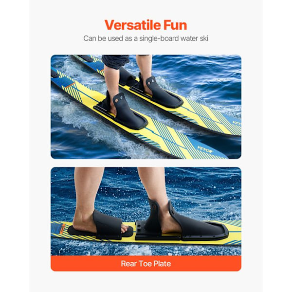Combo Vattenskidor-VEVOR-170,2 cm-Vattenskidmaterial för Vuxna-UV-beläggning-Sport på Vatten