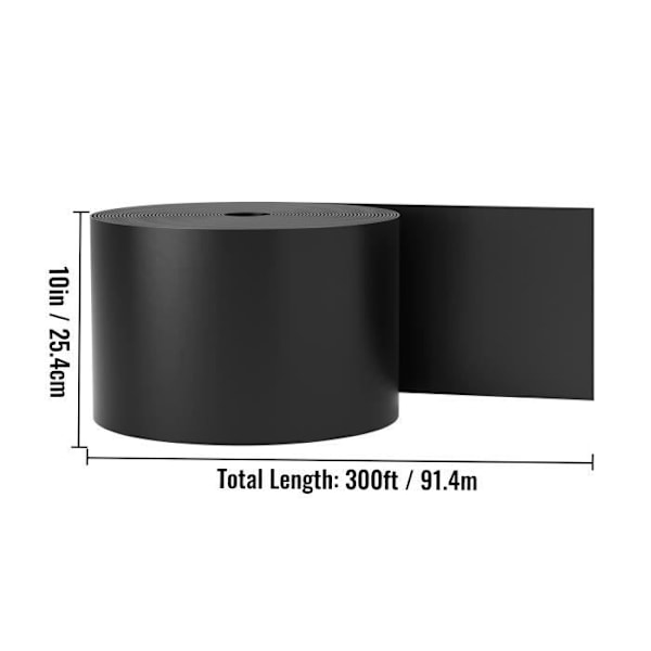 Landskapskant - VEVOR - 10" djup - 300 fots längd - Flexibel kant - Landskapsarkitektur, gräsmatta, trädgård - svart