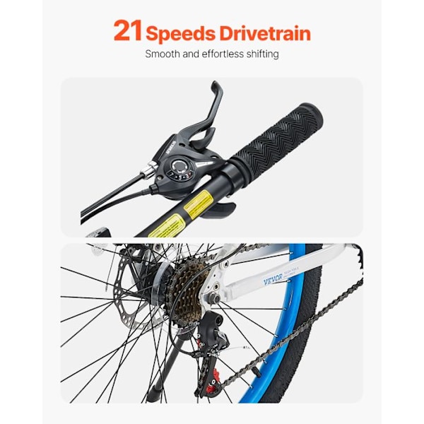 Mountain Bike-VEVOR-MTB Bike-66 cm-with Full Dual Suspension-21 Speed Transmission-Dual Disc Brakes