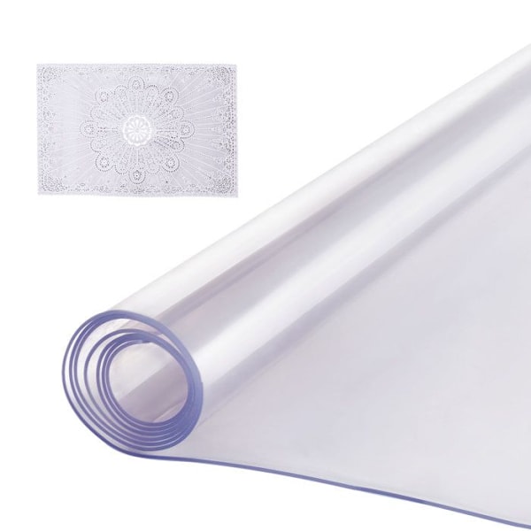 Transparent PVC skrivbordsöverdrag-VEVOR-609,6 x 1219 mm-rektangulär, lätt att rengöra för kontor, matsal