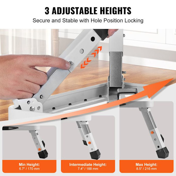 Fällbar trapppall -VEVOR-Kapacitet 150 kg-450 x 310 x 166 mm-för småbarn, vuxna, kontor, husbilar, badrum