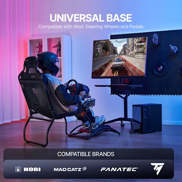 Kompakt Racing-rattstativ Vikbart stål körsimulator Cockpit-VEVOR-för Logitech G923/G920/G29