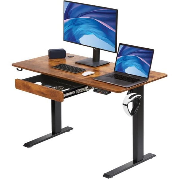 Elektriskt sitt-stående skrivbord - VEVOR - Höjdjusterbart bord 120x60cm 1 låda