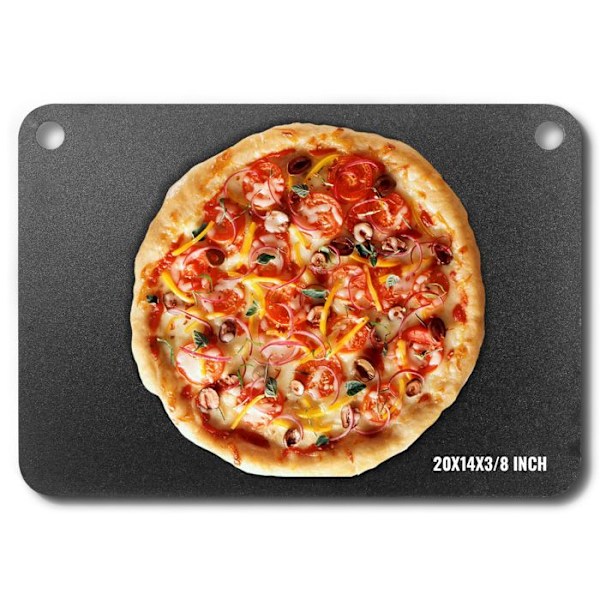 Pizzasten -VEVOR-508 x 355 x 10 mm-Rektangulär krispig pizzapanna för färsk eller fryst pizza/bröd/biff