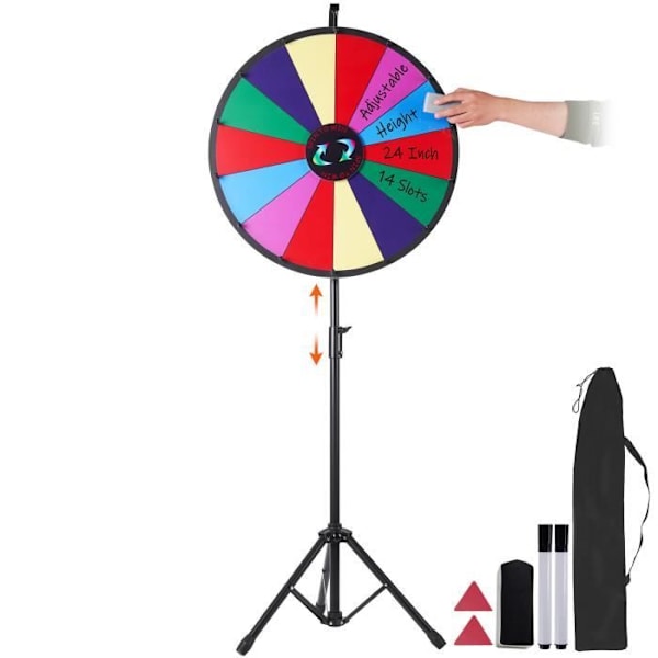Prishjul - VEVOR - Färghjul 61 cm, 64 x 64 x 11 cm 4,3 kg, Höjd 117 till 155 med PVC-skum, metallstativ