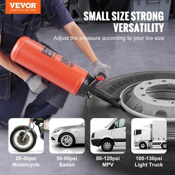 Luftkanon - VEVOR - 700 x 168 x 340 mm, 9 L, för ATV-bilar och fordonsreparationer gör det själv-verkstadsbilar