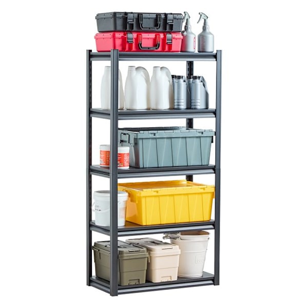 Tungt Hyllsystem-VEVOR-907 kg-5 Nivåer-406,4 x 812,8 x 1600,2 mm-Justerbar-för Kök, Verkstad, Källare, Lager, Garage