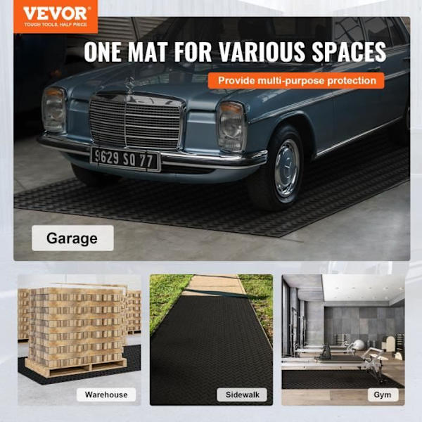 Garagegolvmatta-VEVOR-1236x1848 mm-Vattentät Lätt att rengöra för golvskydd under bilar, garage, gym