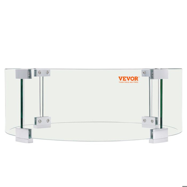 Vindskärm för gasspis-VEVOR-66x15,2x15,2 cm-för brazier rund skyddsskärm Robust Flamskydd Vindtät