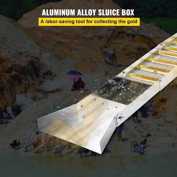 Guldpanoreringsramp -VEVOR- Vikbar guldpanoreringsramp 127 cm för guldprospektör, flod, bäck, guldpanorering, prospektering, muddring