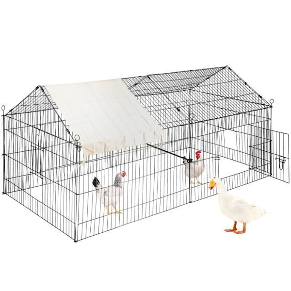 VEVOR Chicken Coop Penna Voljär för smådjur Metallic 220x106x104 cm