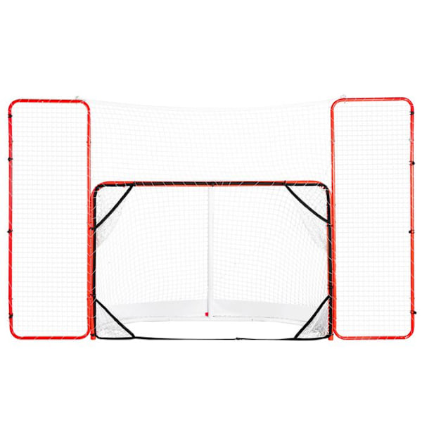 Mål i Hockey-VEVOR-med Bakmål och Mål-nät för Gatumatch-hockey-träningsmål-set i Vitt och Rött