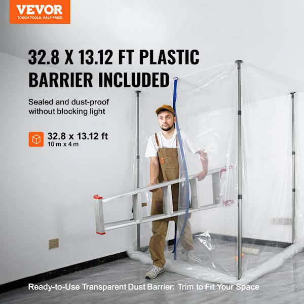 Anti-dammdörr-VEVOR-10 x 4 m-för renovering Transformation Sanitet Byggarbetsplats