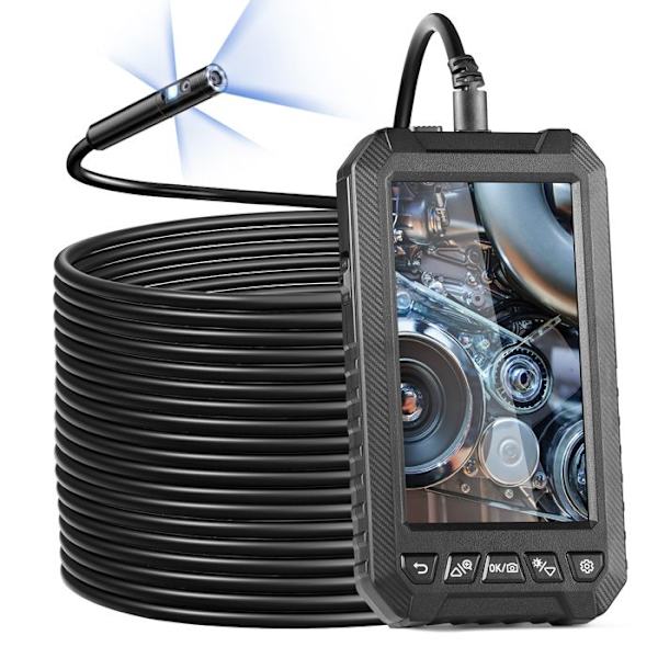 Endoskop med tre linser - VEVOR - 15 m halvstyv kabel - för bilinspektion, dränering, rörsystem, VVS