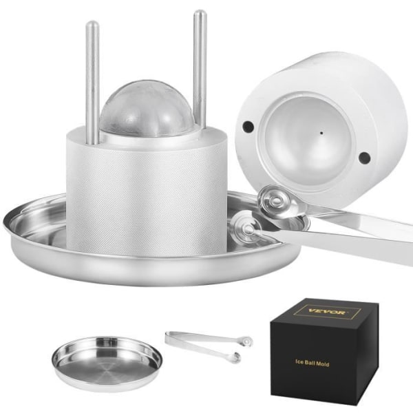 Ice Cube Press - VEVOR - Rund Ice Cube Form Aluminium Ice Cube Form Kula Ice Cube Fack 61 mm Silver