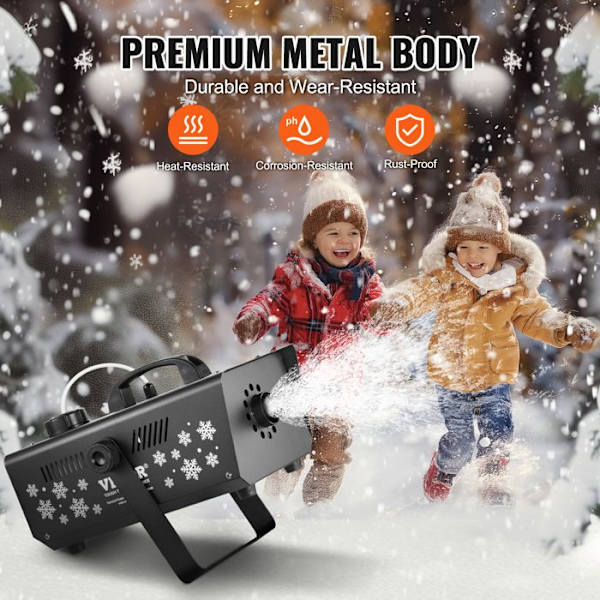 Snömaskin-VEVOR-650 W-Fjärrstyrd hängande bärbar konstgjord snöflingamaskin med 1L tank