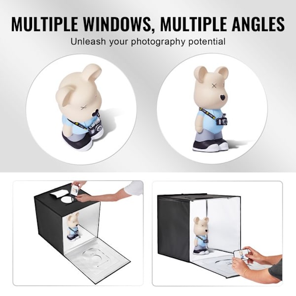 Photo Studio Light Box-VEVOR-50,5x49,5 cm-Photo Box Kit 3000-5600 K-3 Färgtemperaturer 160 LED